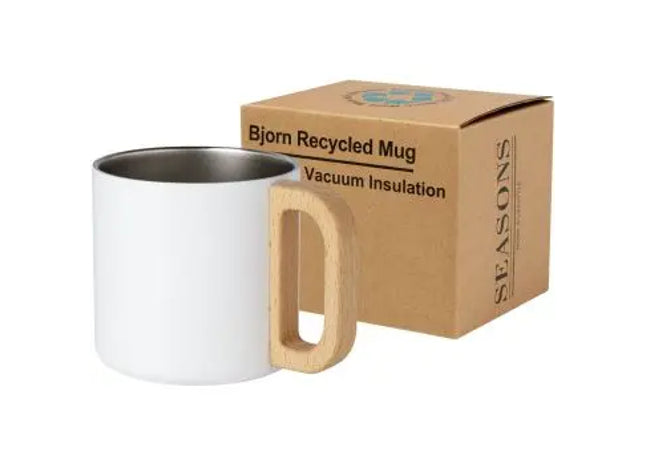 Bjorn 360 ml RCS-zertifizierter Becher - Weiß - Recycelter Edelstahl mit Kupferisolierung TK Gruppe® Grosshandel 