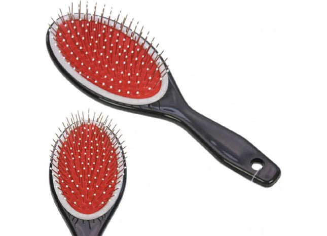 Black 21cm Hairbrush with Massage Nodes - Scalp Massager for Relaxing Haircare TK Gruppe® Grosshandel 