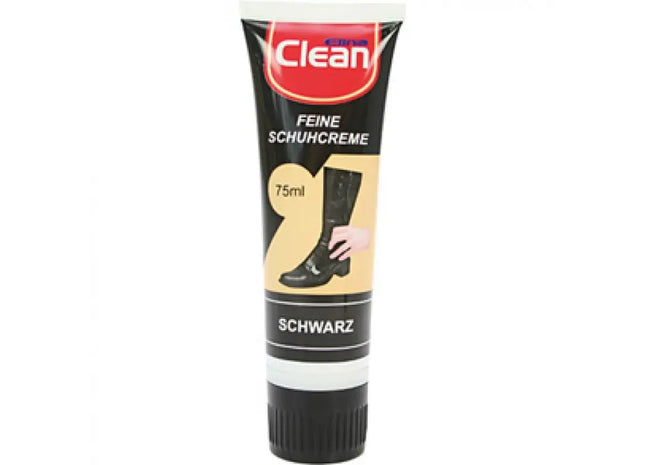 Black Shoe Care Cream 75ml Tube with Sponge Applicator - Leather Polish for Shoes TK Gruppe® Grosshandel 