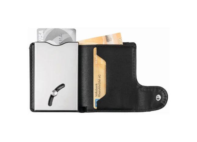BlackMaxx Mini-Geldbörse IWalletDeLuxe in Schwarz – Kompakt und Sicher TK Gruppe® Grosshandel 