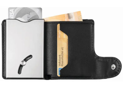 BlackMaxx Mini-Geldbörse 'IWalletDeLuxe' in Schwarz - Kompakt & Elegant TK Gruppe® Grosshandel 
