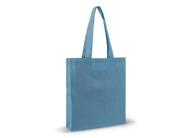 Blau Recycelte Baumwoll-Einkaufstasche, 38x42x10 cm, Umweltfreundlich & Geräumig TK Gruppe® Grosshandel 