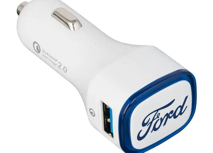 USB-Autoladeadapter Quick Charge 2.0 COLLECTION 500 - Weiß/Blau Schnelles Laden für unterwegs TK Gruppe® Grosshandel 