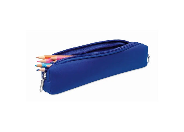 Blau gefärbtes Schlampermäppchen IRIS - Praktische Aufbewahrung für Stifte und Schreibutensilien TK Gruppe® Grosshandel 