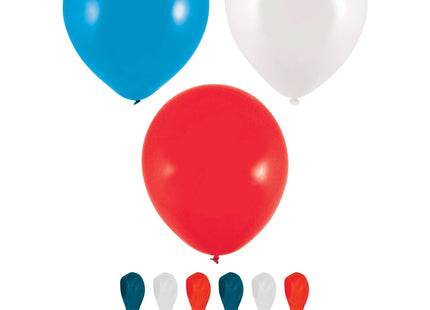 Rot/Weiß/Blaue Ballons 23cm - Ideal für Feste & Nationalfeiertage TK Gruppe® Grosshandel 