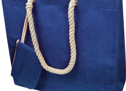 Blaue Jutetasche mit Schnurgriffen, Öko-freundlich & Stilvoll TK Gruppe® Grosshandel 