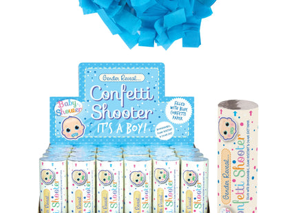 Blaues Konfetti-Shooter 20 cm – Papier-Partykanone „It's A Boy“. TK Gruppe® Grosshandel 