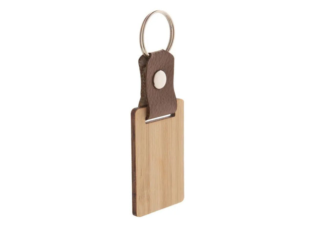 Blopp Keychain, Rectangular - Natural Wood TK Gruppe® Grosshandel 