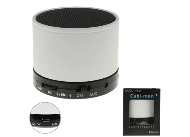 Bluetooth-Lautsprecher "cubi-man 2.0" in Weiß TK Gruppe® Grosshandel 