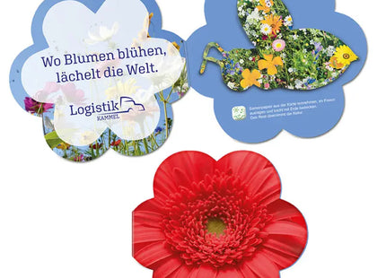 Blumen & Bienchen Samenpapier-Klappkarte - Nachhaltiges Geschenk TK Gruppe® Grosshandel 