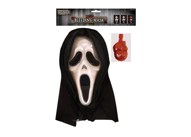 Blutendes Geistergesicht Masker Mit Kapuze - Gruseliges Halloween Kostümzubehör TK Gruppe® Grosshandel 