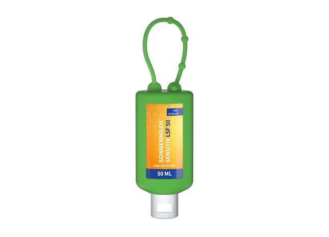 Body Label Natürliche Sonnenmilch, 50 ml, LSF 50, Sensitive Schutz, Grün TK Gruppe® Grosshandel 