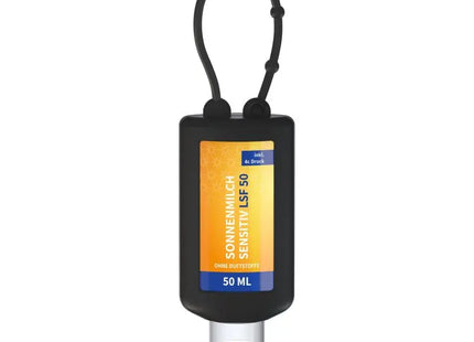 Body Label Premium Sonnenmilch, 50 ml, LSF 50, Sensitive, Schwarz TK Gruppe® Grosshandel 