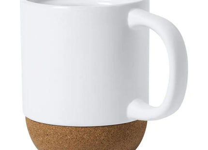 Bokun Weiße Keramiktasse 420ml mit Korkboden, Stilvoll & Schützend TK Gruppe® Grosshandel 