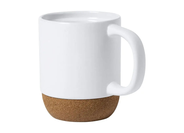 Bokun Weiße Keramiktasse 420ml mit Korkboden, Stilvoll & Schützend TK Gruppe® Grosshandel 
