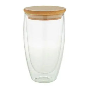 Bondina L Glas-Thermobecher, 420ml, Transparent & Natur TK Gruppe® Grosshandel 