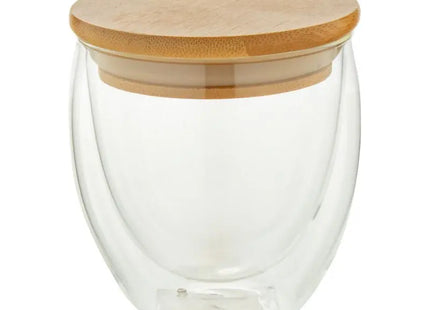 Bondina S Glas-Thermobecher, 300 ml – durchsichtiger Isolierbecher mit natürlicher Note TK Gruppe® Grosshandel 