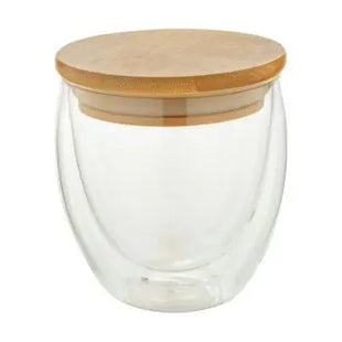 Bondina S Glas-Thermobecher, 300ml, Klar & Naturtöne TK Gruppe® Grosshandel 