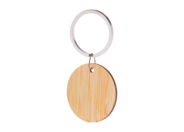 Bookey Naturfarbener Runder Schlüsselanhänger - Öko-Design TK Gruppe® Grosshandel 