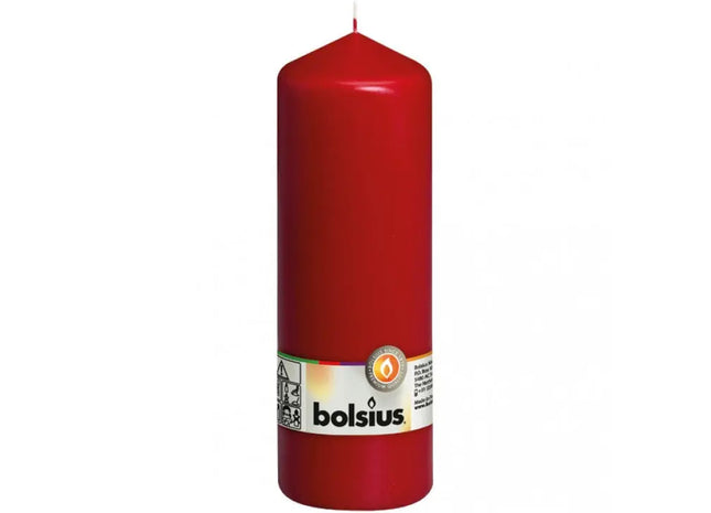 Bordeauxrote Stabkerze, 200mm hoch & 68mm Durchmesser - Stilvolle Deko TK Gruppe® Grosshandel 