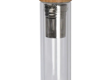 Borosilikat Teeglasflasche mit Sieb, 420ml, Kristallklar TK Gruppe® Grosshandel 