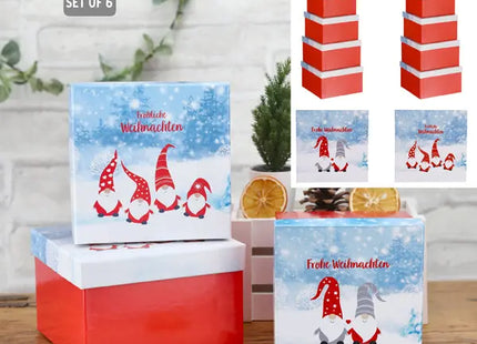 Boxenset, Wichtel-Design, quadratisch, 2 Größen, 6er Set – Vielseitige Aufbewahrungslösung TK Gruppe® Grosshandel 