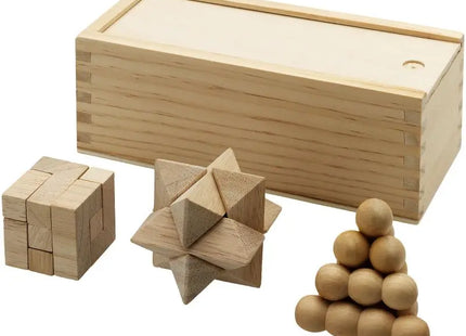 Brainiac 3-teiliges Holz-Denksportset: Natürlicher Knobelspaß TK Gruppe® Grosshandel 