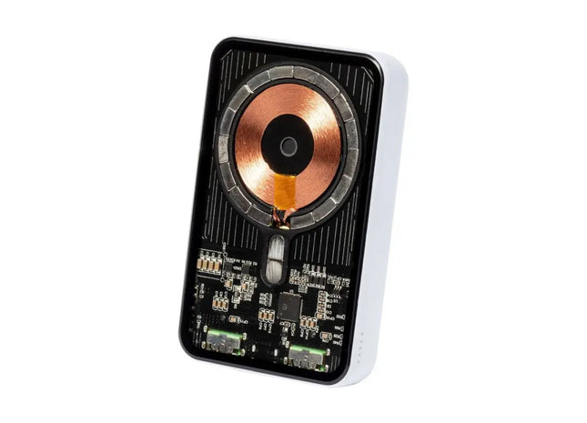 Bramson Transparente Powerbank, Hochleistungsakku - Weiß, Tragbares Ladegerät TK Gruppe® Grosshandel 