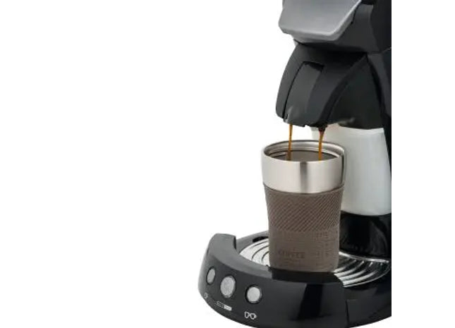 Thermobecher BAYAMO - Silber/Braun - Eleganter Isolierbecher TK Gruppe® Grosshandel 
