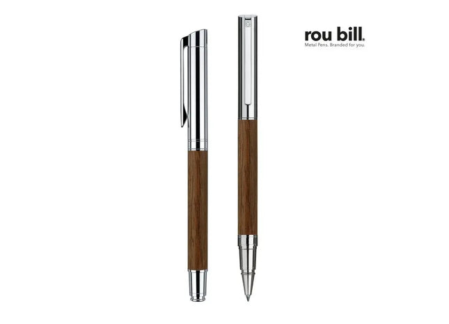 Tizio Rollerball - Silber/Braun Eleganter Stift für reibungsloses und präzises Schreiben TK Gruppe® Grosshandel 
