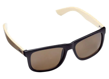 Bamboo Sonnenbrille - Schwarz/Braun, nachhaltige Bambusbügel, UV-Schutz TK Gruppe® Grosshandel 
