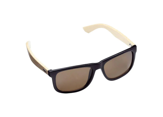 Bamboo Sonnenbrille - Schwarz/Braun, nachhaltige Bambusbügel, UV-Schutz TK Gruppe® Grosshandel 