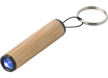 Braune Ilse Mini-Taschenlampe aus Bambus mit Schlüsselanhänger, 100 Zeichen TK Gruppe® Grosshandel 
