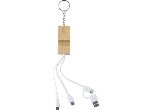 Brauner Sutton Bambus-Schlüsselanhänger - Nachhaltig & Praktisch TK Gruppe® Grosshandel 