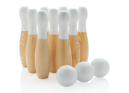 Braunes Holzkegel-Set, Klassisches Freizeitspiel, Robust & Langlebig TK Gruppe® Grosshandel 