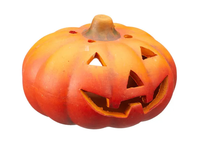 Breites Windlicht in Kürbisform, klein, Durchmesser ca. 9 cm – Ideale Herbstdeko TK Gruppe® Grosshandel 