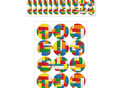 Brickz Aufkleber 2,5 cm – 18 Stück, selbstklebende Stickerbögen TK Gruppe® Grosshandel 