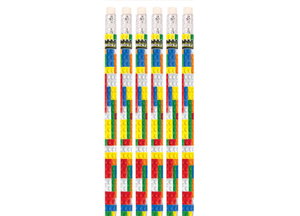 Brickz Bleistifte in voller Größe mit Radiergummi, 6er-Pack – perfekt zum Zeichnen und für den Schulgebrauch TK Gruppe® Grosshandel 