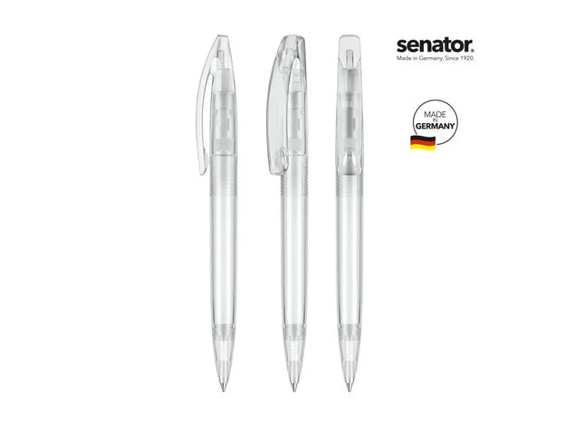 Bridge Clear Drehkugelschreiber - Weiß Transparenter Stift für präzises und komfortables Schreiben TK Gruppe® Grosshandel 