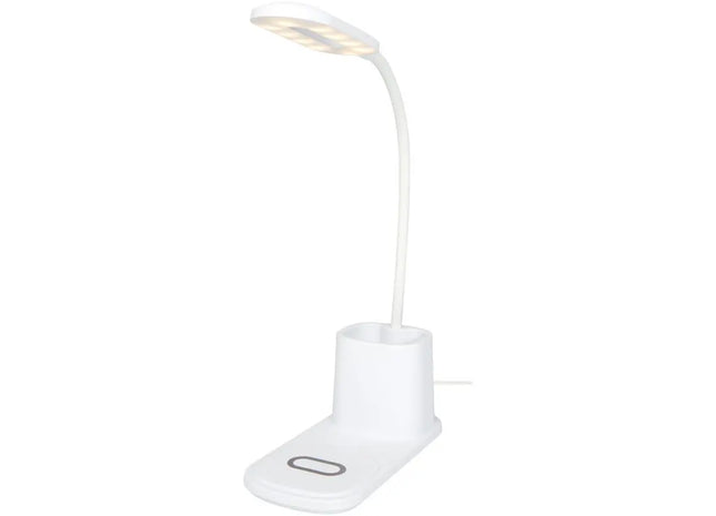 Bright Schreibtischlampe mit Organizer & Kabellosem Ladegerät - Weiß TK Gruppe® Grosshandel 