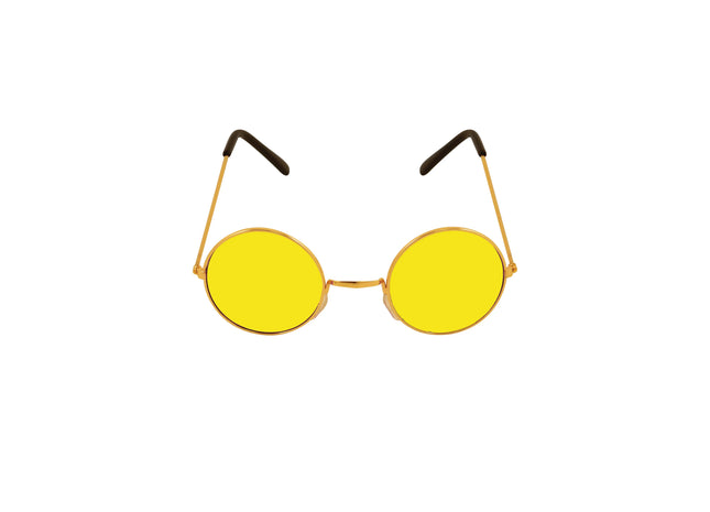 Brille für Erwachsene mit gelben Gläsern und goldenem Rahmen, stilvolles Accessoire TK Gruppe® Grosshandel 
