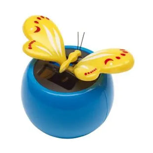 Brimstone Solar-Wackelschmetterling in Blau und Gelb - Naturinspirierte Dekoration TK Gruppe® Grosshandel 