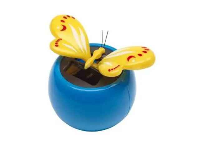 Brimstone Solar-Wackelschmetterling in Blau und Gelb - Naturinspirierte Dekoration TK Gruppe® Grosshandel 