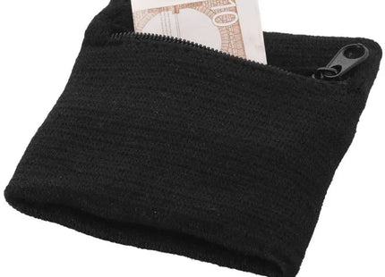 Brisky Schweißband mit Zip-Tasche in Schwarz – Praktisch & Stilvoll TK Gruppe® Grosshandel 