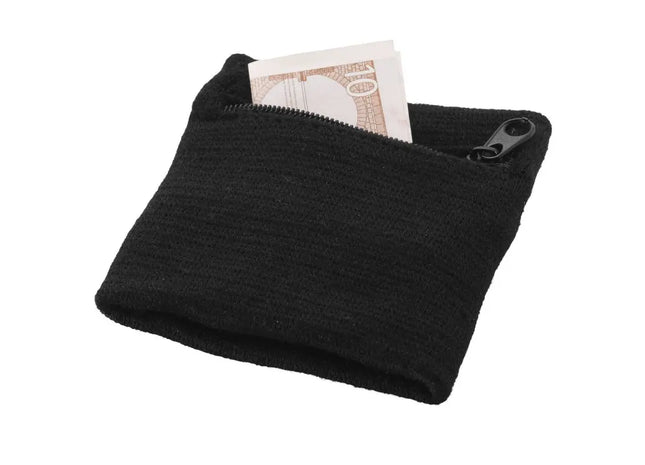 Brisky Schweißband mit Zip-Tasche in Schwarz – Praktisch & Stilvoll TK Gruppe® Grosshandel 