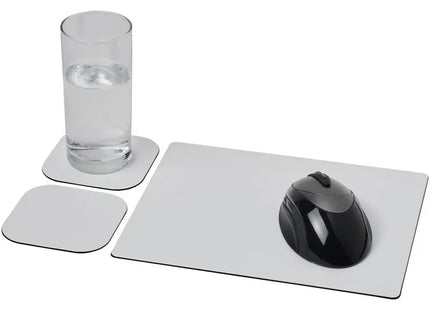 Brite-Mat Mauspad- und Untersetzer-Set 3 - Schwarz - Stilvoll, Funktional und Vielseitig TK Gruppe® Grosshandel 