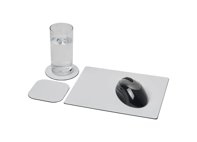 Brite-Mat Set aus Mauspad und Untersetzer, schwarz - rutschfest und robust TK Gruppe® Grosshandel 
