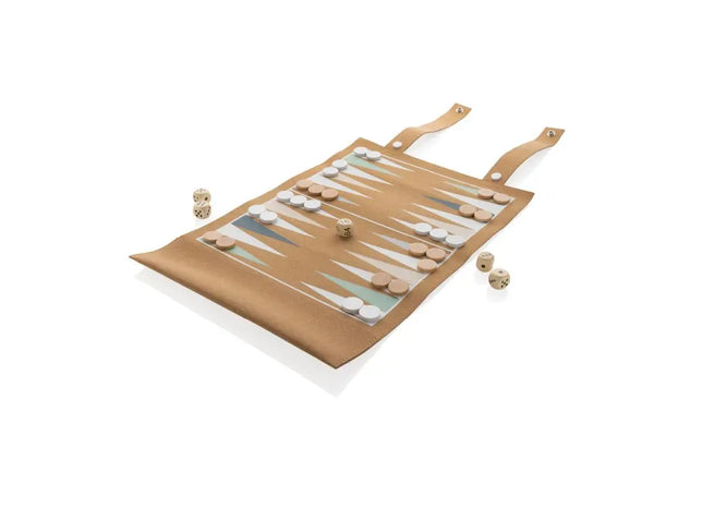 Britton Faltbares Backgammon und Damespiel aus Kork in Braun - Öko-freundliches Design TK Gruppe® Grosshandel 
