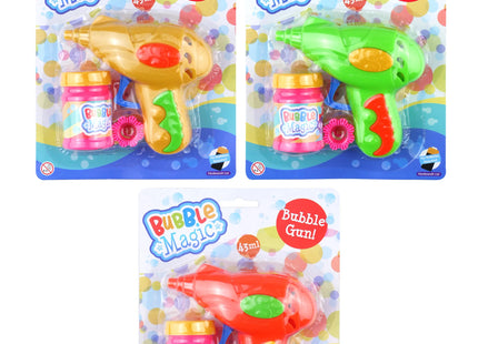 Bubble Gun Friction 43 ml, 2 Designs, 3 verschiedene Farben – Bubble-Shooter-Spielzeug für Kinder TK Gruppe® Grosshandel 