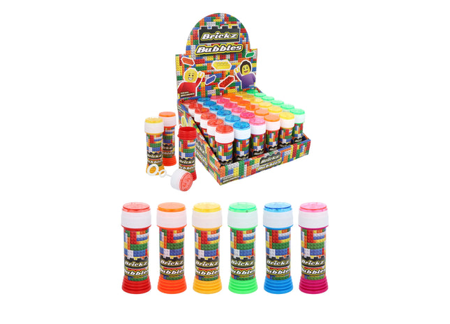 Bubble Tubs Brickz 50ml mit Puzzle-Labyrinth-Deckel, 6 Variedes - Spiel & Spaß für Kinder TK Gruppe® Grosshandel 